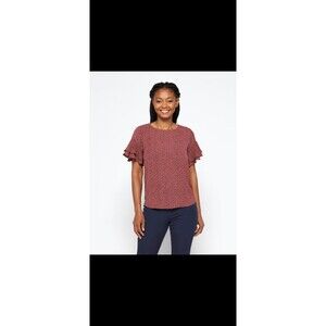 41 Hawthorn Eliza Ruffle Sleeve Scoop Neck Blouse size large